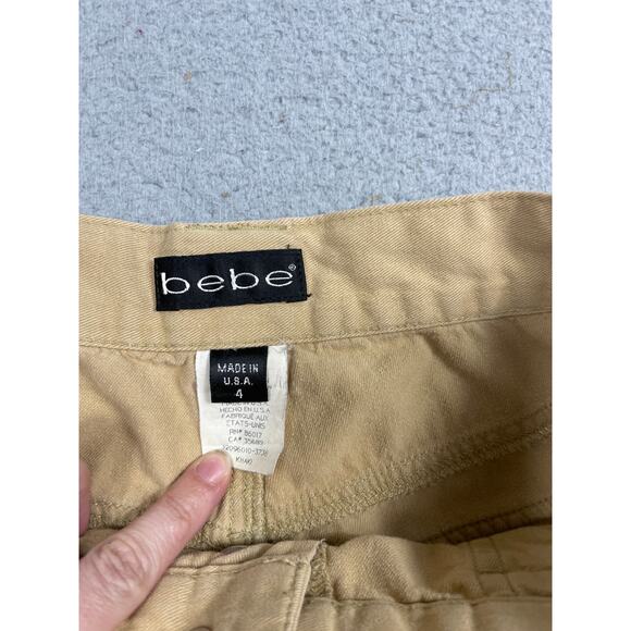 Vintage Y2K Bebe Womens Size 4 Tan Cargo Button Fly Pants - Picture 3 of 11